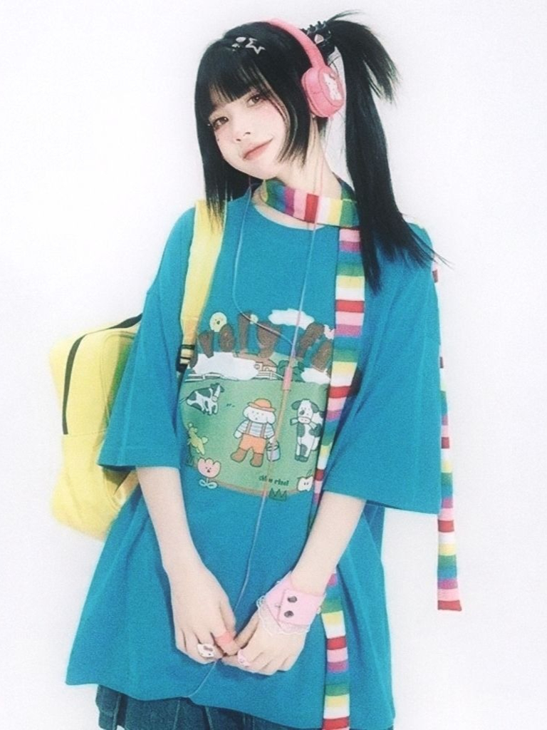 Y2K Aesthetic Oversized T-Shir - Farming Japan 评论和价格