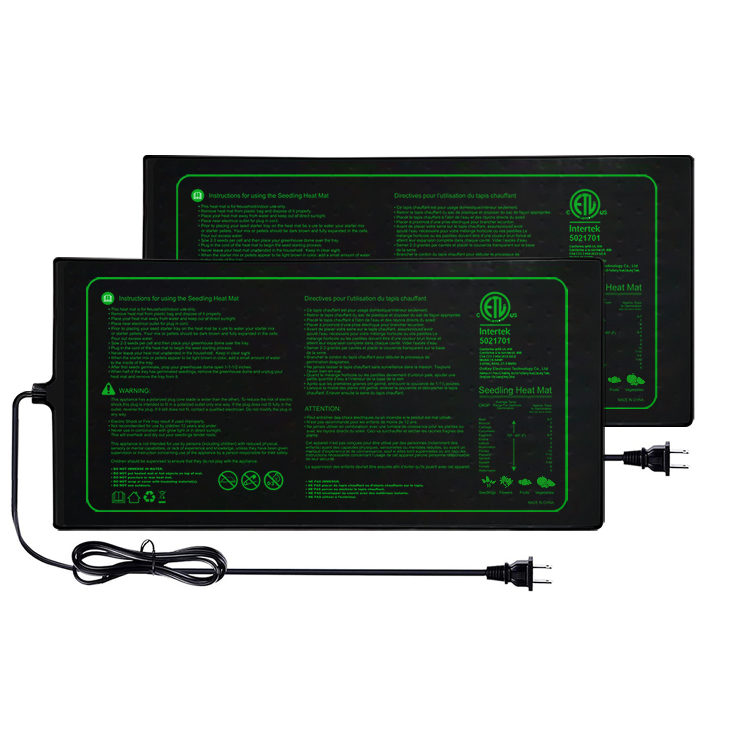 Two-pack 20x10Inch Seedling He - Seedling Heat Mat 评论和价格