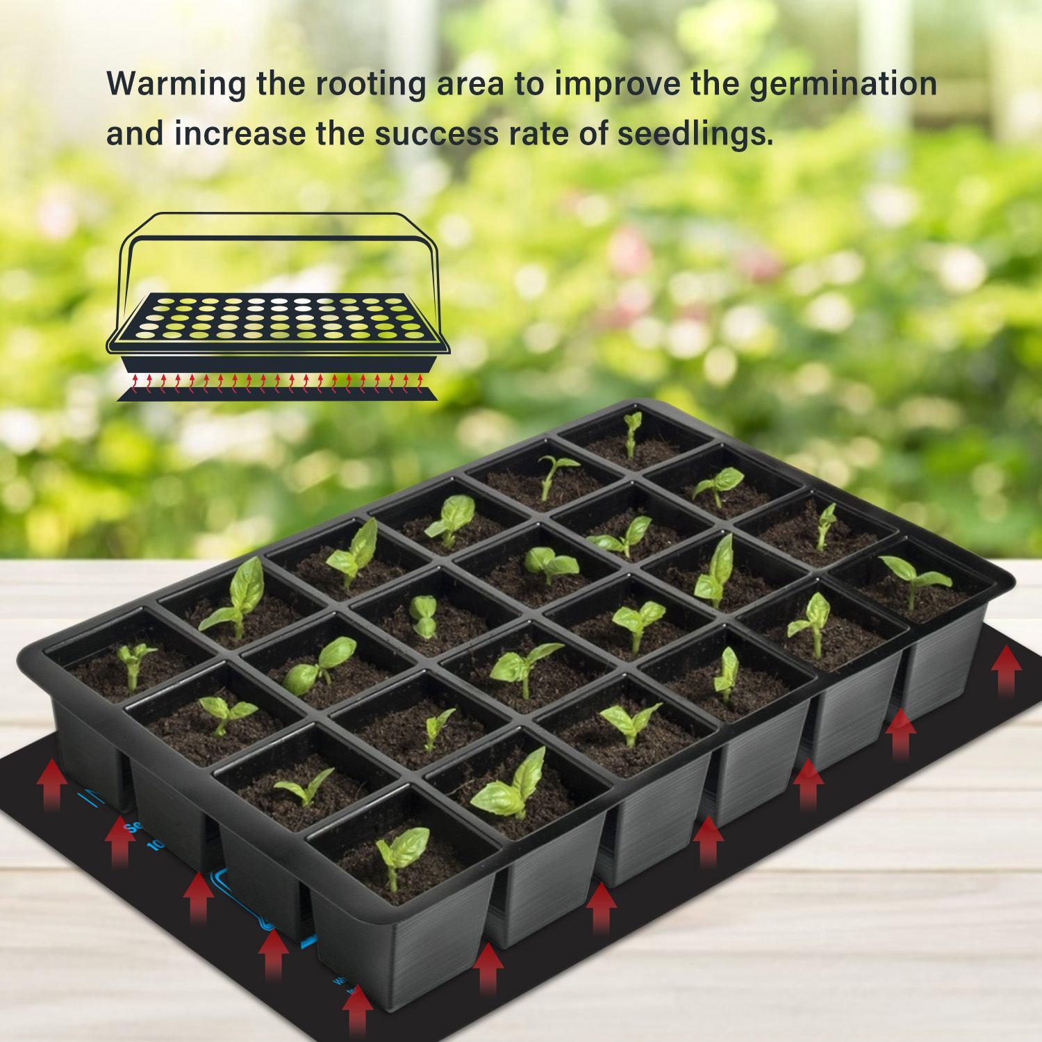 20.75x10CM EU/US/UK/AU Plug Se - Seedling Heat Mat 评论和价格